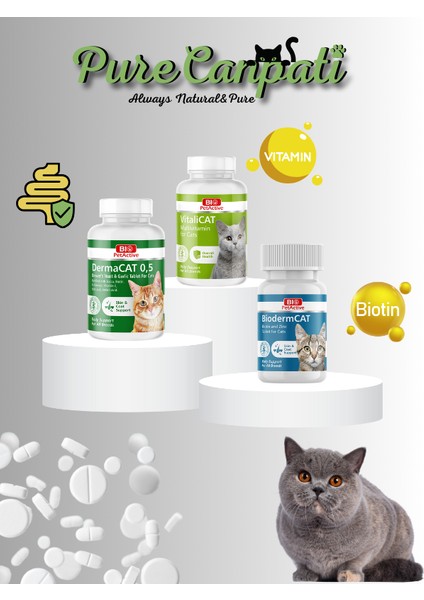 Purecanpati Kedi Multivitamin,biotin,dermacat Seti