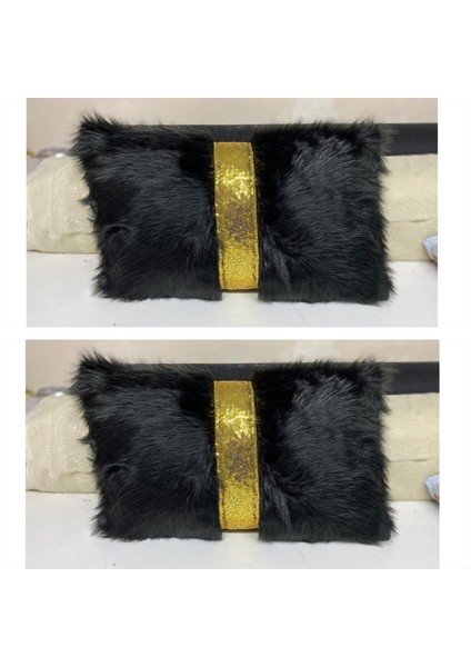 2’li Peluş Şeritli Dikdörtgen Dekoratif Kırlent Kılıfı