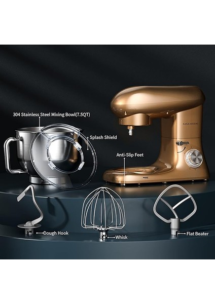 Stand Mikser 1500W 7.5 QT (7,1 LT) Tilt-Head Elektrikli Mutfak Şefi