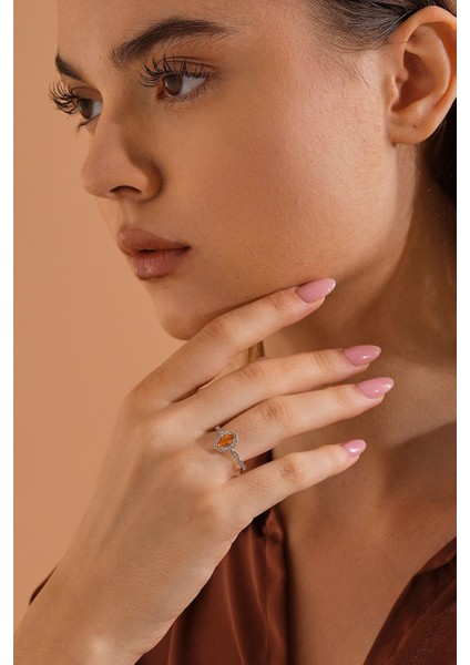 0.68 Karat Sitrin Taşlı Pırlanta Yüzük fiyatları