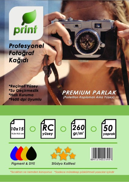 Epson L382 Fotoğraf Kağıdı Premium Parlak 260 gr 10X15 50 Yaprak