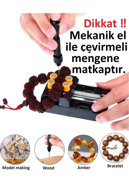 Mekanik El Matkabı Pim Mengenesi 24'lü Matkap Ucu Seti Otomatik Mandrenli Hassas Takı Saatci Boncuk