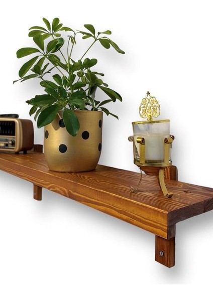 Elawoodworking Dekoratif Raf, Duvar Rafı, Ahşap Raf, Tv Altı Raf, Ahşap Kitaplık Raf, Banyo Rafı fırsatları