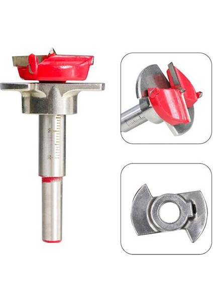 Ahşap Freze Ucu 30 mm Panç Karot Stoperli Matkap Yuvarlak Açma Bıçağı Derinlik Ayarlı Panc Bıçak