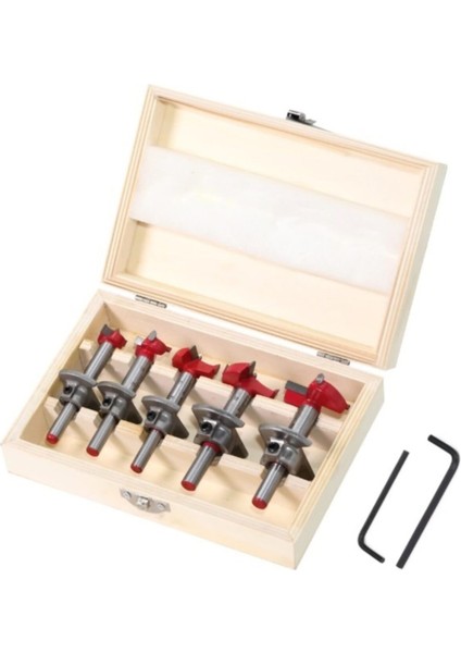 Ahşap Freze Bıçağı Yuvarlak Panc 5 Adet Çantalı Takım Matkap Ucu 15 mm 20 mm 25 mm 30 mm 35 mm