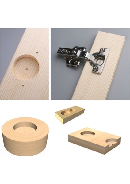 Ahşap Freze Bıçağı Yuvarlak Panc 5 Adet Çantalı Takım Matkap Ucu 15 mm 20 mm 25 mm 30 mm 35 mm