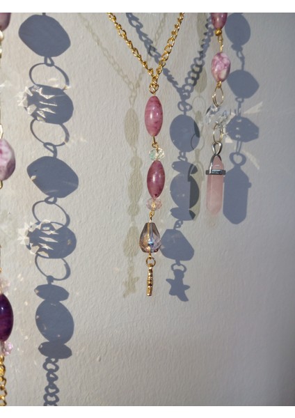 Mor Renkli Pembe Kuvars ve Ametist Doğal Taşlı Kristal Güneş Kapanı Duvar Süsü fırsatları