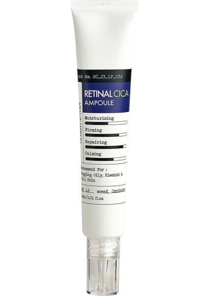 Retinal ve Centella İçeren Günlük Kullanıma Uygun Serum Derma Factory Retinal Cica Ampoule 30 ml