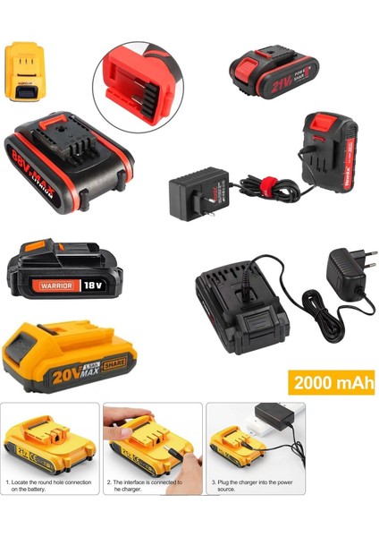 Şarjlı Matkap Için Şarj Adaptörü 24V 20V 18V 16.8V 14V ve 12 Volt Li-On Pil Şarj Üniversal