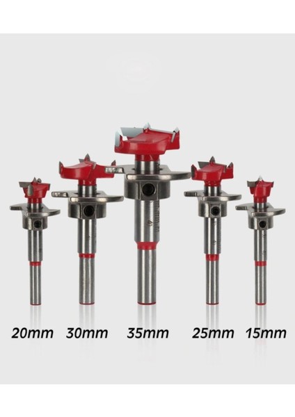 Ayarlanabilir Ahşap Delik Kesici 15 mm 20 mm 25 mm 30 mm 35 mm Marangoz Matkap Ucu Seti Karbür 5 Parça modelleri