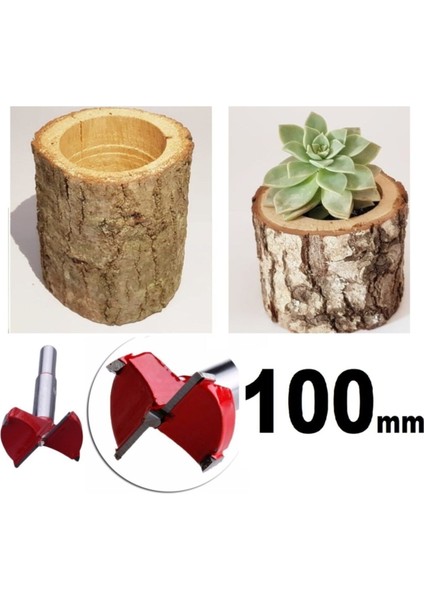 Tas Mum Saksı Yuva Açmak Için Ahşap Freze Pancı 100 mm Panç Matkap Ucu
