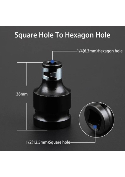 1/2 Matkap Chuck Mandrenli Adaptör Somun Sökme Makinesini Hex Bits Uç Dönüştürme Aparatı