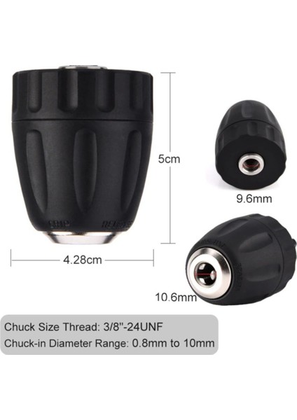 Şarjlı Matkap Uyumlu Mandren 1-10 mm 3-8 mm Profesyonel Kullanım Otomatik Anahtarsız Süpra Mandren