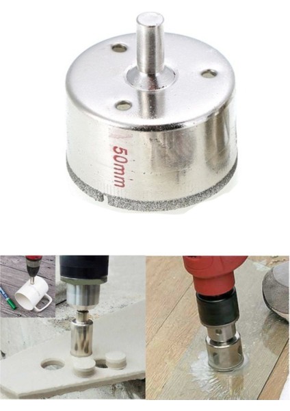 Seramik Fayans Delme Elmas Uç 50 mm Granit Mermer Delik Açma Matkap Ucu