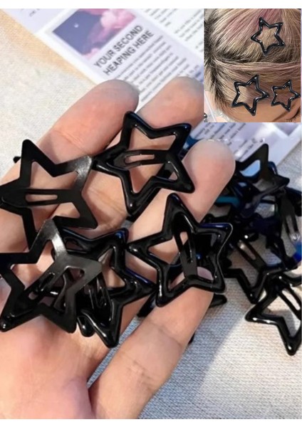 Siyah Yıldızlı Çıtçıt Toka 3,5 cm (6 Adet) fiyatları