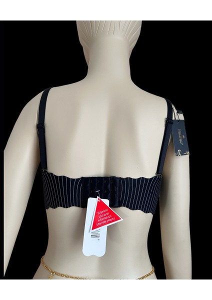 Ithal Çizgili Önü Dantelli Lazer Kesim Soft Push Up Balensiz Sütyen - 1202 modelleri