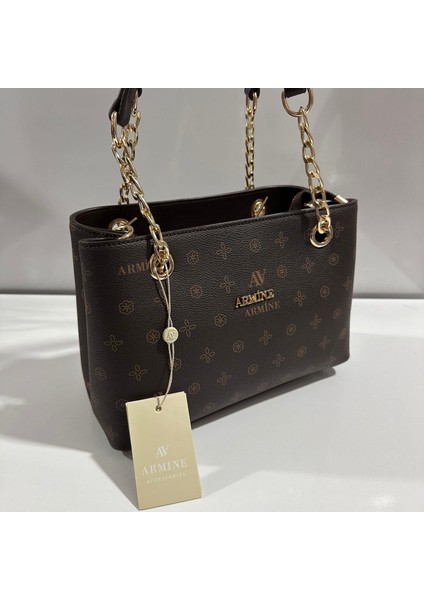 Bayan Çanta Baskılı Kahve AR33202