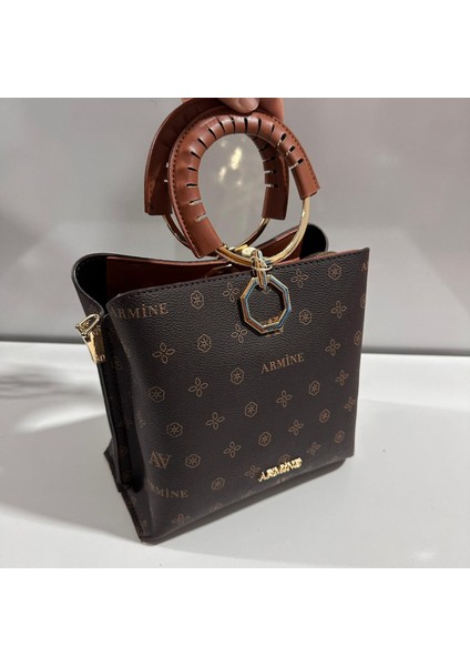 Bayan Çanta Baskılı Kahve AR26003