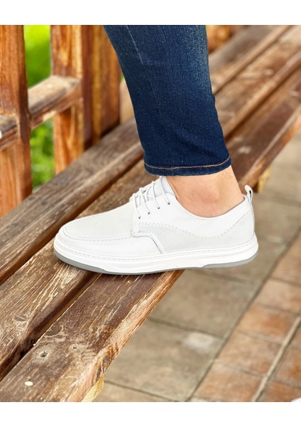 9016 Deri Beyaz Sneaker Erkek Ayakkabı