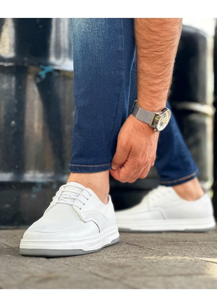 9016 Deri Beyaz Sneaker Erkek Ayakkabı