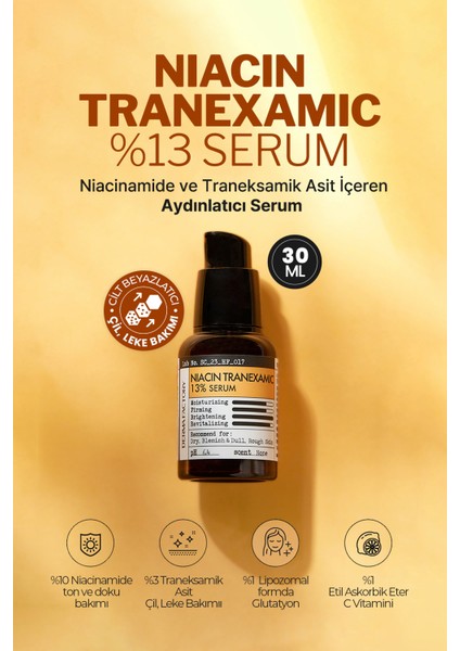 Derma Factory Niacinamide ve Tranexamic Acid, Aydınlatıcı Serum Derma Factory Niacin Tranexamic Acid Serum %13