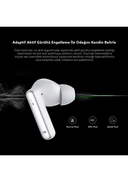 Soundparty RS-300 Aktif Gürültü Önleyici Şeffaf Mod Bluetooth Mikrofonlu Kulaklık