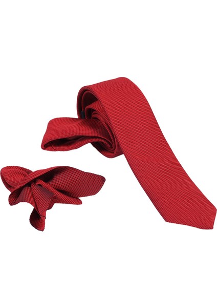 1.kalite Özel Desenli Özgün Renk 5.5 cm Genişliğinde (Kuşgözü) Kravat Mendil Seti