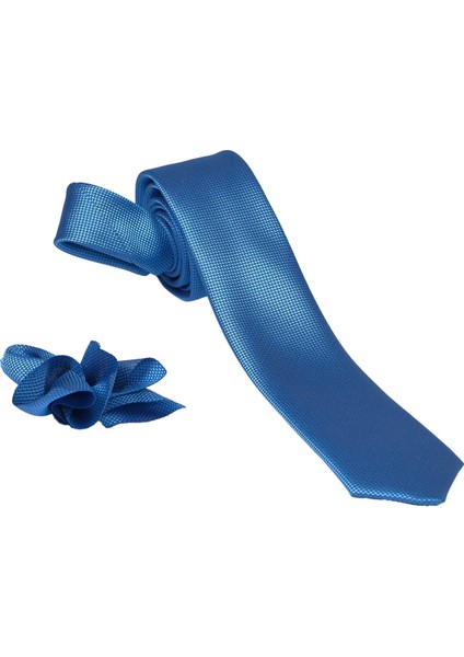 1.kalite Özel Desenli Özgün Renk 5.5 cm Genişliğinde (Kuşgözü) Kravat Mendil Seti