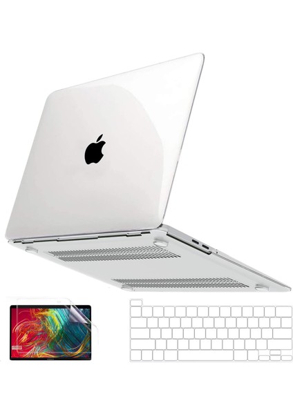 Apple MacBook Pro 13.3 Inc Darbelere Dayanıklı Ön Arka Clear Parlak Kapak Kılıf ve Koruyucu Set A2338 A2289 A2251 A2159 Seri