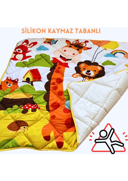 Giraffe Kaydırmaz Taban Premium Oyun Matı 130X140 Cm