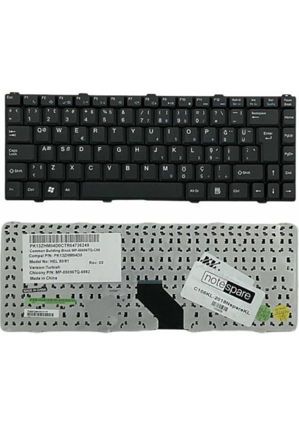Vestel ile Uyumlu MP-T64-TU9B Notebook Klavye Siyah Tr