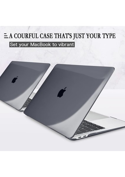 Apple MacBook Air 13.6 M2 Çipli 2022 Darbelere Dayanıklı Ön Arka Clear Parlak Kapak Kılıf ve Koruyucu Set A2681
