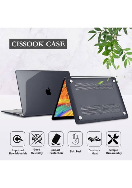 Apple MacBook Air 13.6 M2 Çipli 2022 Darbelere Dayanıklı Ön Arka Clear Parlak Kapak Kılıf ve Koruyucu Set A2681