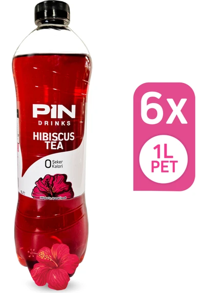 Hibiskus Çayı - Şekersiz & Kalorisiz - 1 Litre x 6 Adet