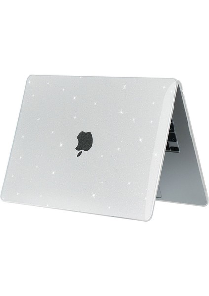 Apple Macbook Pro 16.2 M3 Çipli 2024 Simli Shiny Parlak Ön Arka Kapak Kılıf ve Koruyucu Set A2991