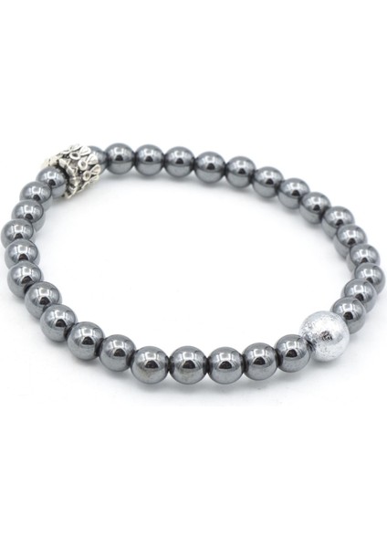 Hakiki Doğal Hematit ve Gibeon Göktaşı Bileklik