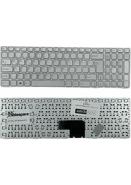 Casper ile Uyumlu CSD.4712-BH45A-S, CSY.3550-4L45A-S, CSY.4000-4L45A-S Notebook Klavye Gümüş Gri Tr