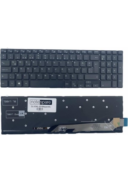 Dell ile Uyumlu Inspiron P75F 3583, P75F 3584, P75F 3585, P75F 3590 Işıklı Klavye Siyah Tr