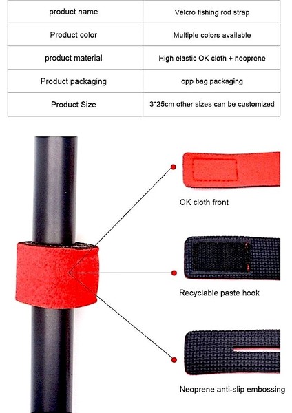 Olta Balıkçılık Kamış Elastik Neopren Strap Bant Bağ modelleri