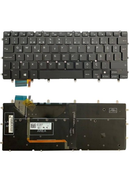 Dell ile Uyumlu Xps 9360, Xps 9550, Xps 9560 Notebook Klavye Işıklı Siyah Tr