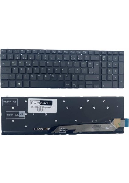 Dell ile Uyumlu Inspiron 3580-FHDS26F81C, 3580-FHDS26W8256C Işıklı Klavye Siyah Tr