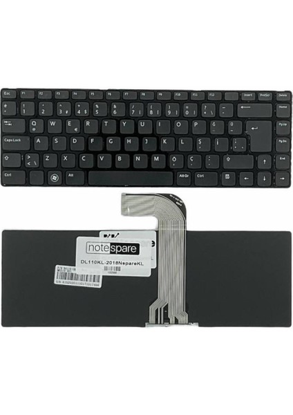 Dell ile Uyumlu Inspiron N4050 P22G, N4050-45B45B, N4110 P20G, N4120 P20G Notebook Klavye Siyah Tr