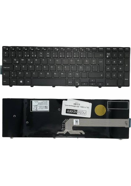 Dell ile Uyumlu Inspiron 3542 W21W81C, 3543 38F45CA, 3543 B20F45C Notebook Klavye Siyah Tr