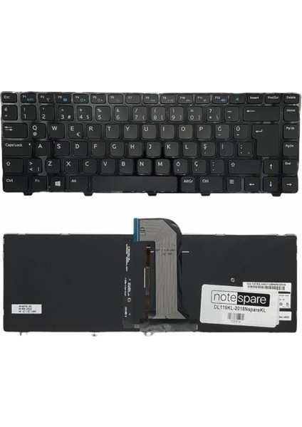 Dell ile Uyumlu MP-12C83USJ442, MP-12C86TQJ442 Notebook Klavye Işıklı Siyah Tr
