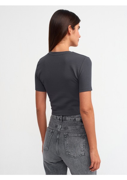 30124 Crop T-Shirt-Antrasit fiyatları