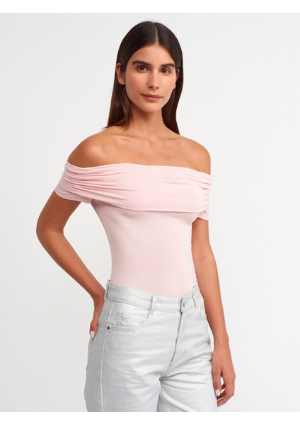 30919 Omuzları Açık Top-Pudra