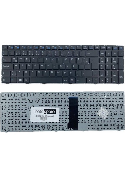 Grundig ile Uyumlu Gnb 1550 A1 B2, Gnb 1550 B1 B2, Gnb 1555 B1 I3 Notebook Klavye Siyah Tr