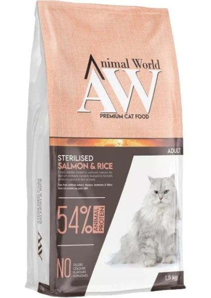 Aw Sterilised Somonlu Kısır Kedi Maması 1.5 kg