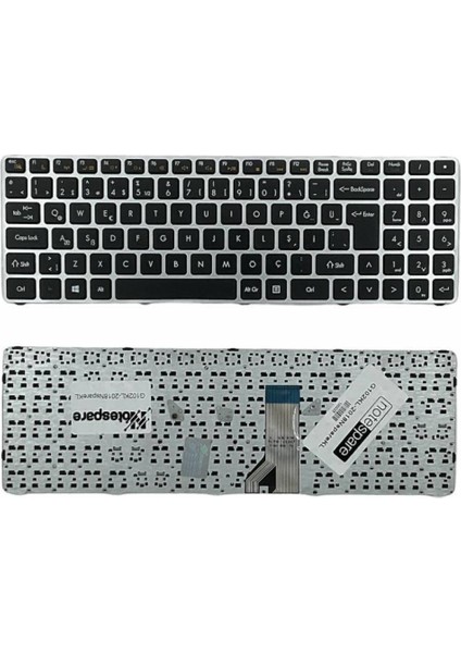 Exper ile Uyumlu Ultranote Q5V-C06, Q5V-C10, Q5V-C11, Q5V-C12 Notebook Klavye Gümüş Gri Tr