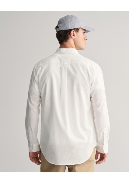 Erkek Beyaz Regular Fit Düğmeli Yaka Gömlek 3240100.110